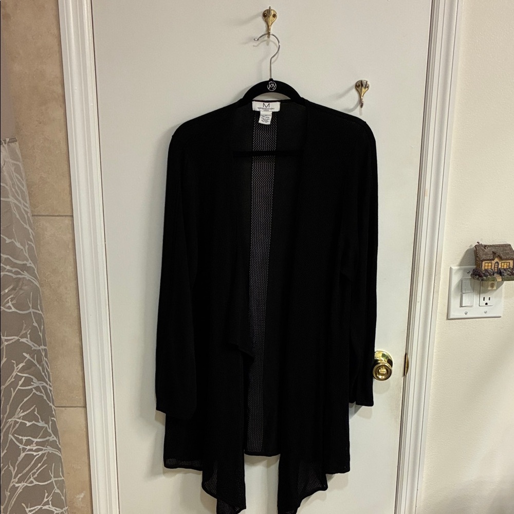 Magaschoni Black Draped Cardigan Sz 2X